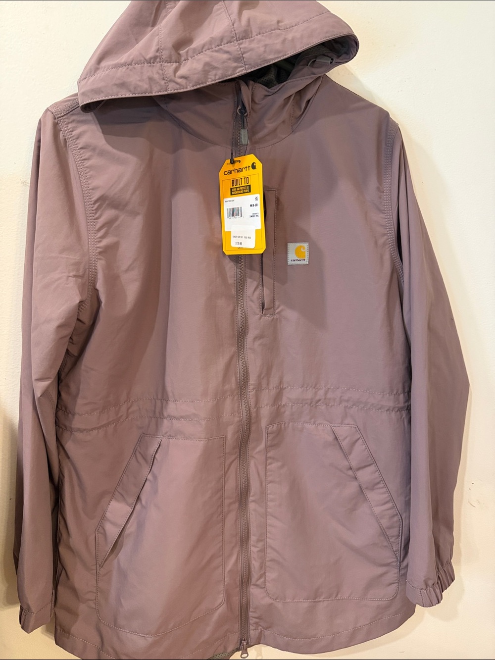 Carhartt Hooded Windbreaker Jacket in Dusty Mauve